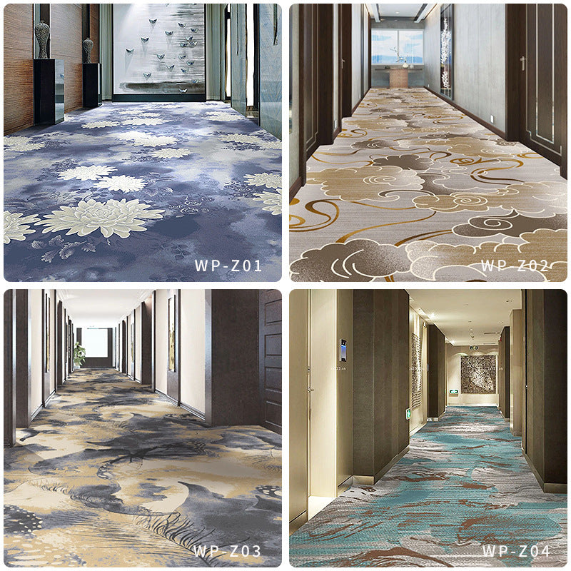 Custom carpets for chain hotels & guesthouses: minimalist, light luxury style, corridor & aisle fire-rated b1, banquet-grade, stain-resistant, full-spread carpeting