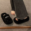 Thick sole heightened fur slippers women's outwear slippers thick sole 2024fall and winter new arrival wool stacked home stuffed slippers