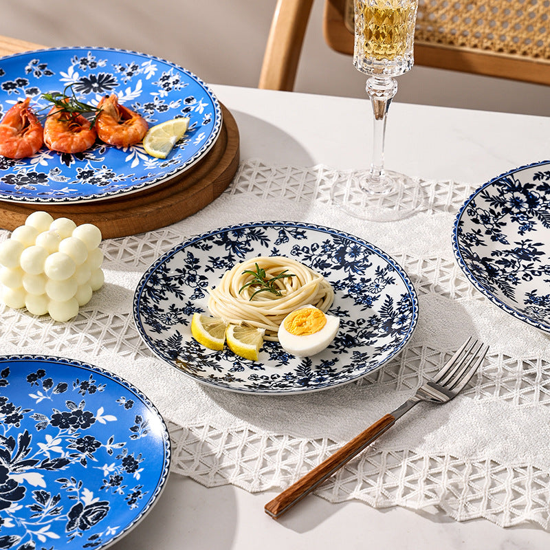 European-style ins banquet creative plating steak plate restaurant hotel for home artistic western food plate flat plate