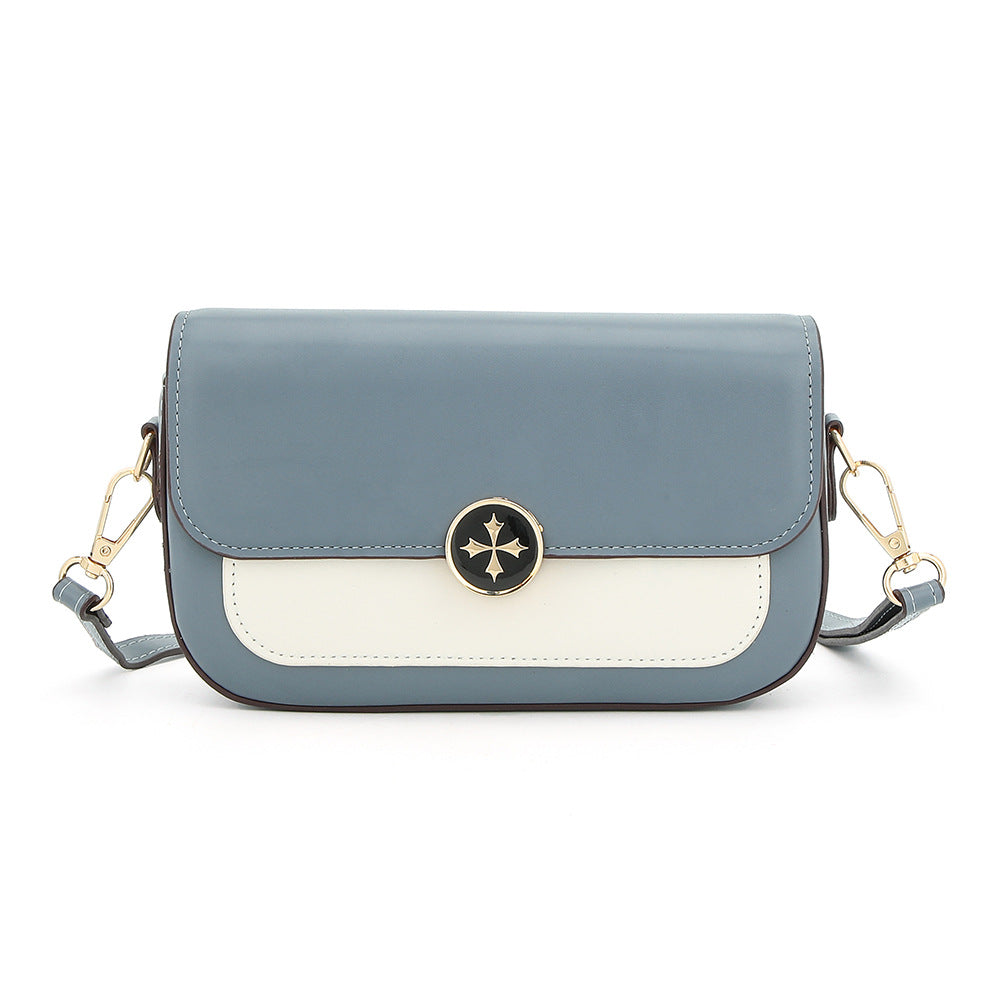 Cross-border new no-LOGO women's mobile phone bag contrasting color plain weave 235 shoulder messenger bag small square bag women's bag