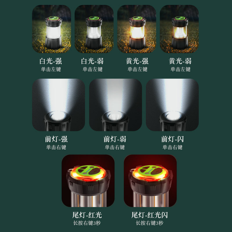 2023 new portable flashlight, strong light charging, super bright long-range multi-function camping light, household portable emergency exploration