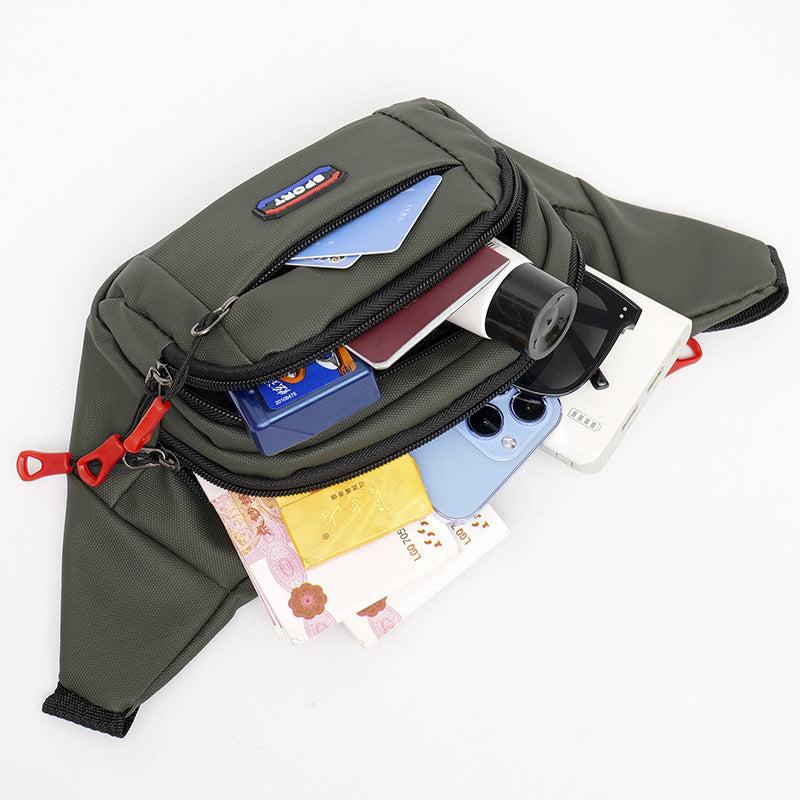 Cross-border new fanny pack men's outdoor sports running chest bag waterproof belt multi-functional business cashier messenger bag