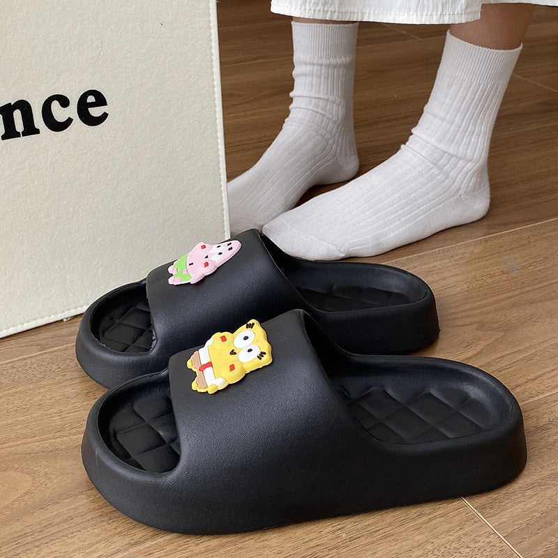 Cartoon eva non-slip slippers for women summer ins indoor home bathroom thick sole shit feeling outwear couple sandals for men
