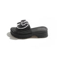 Bow-tie flip-flops for women, summer fashion outerwear, 2026 new style, thick sole, height-increasing, non-slip beach sandals