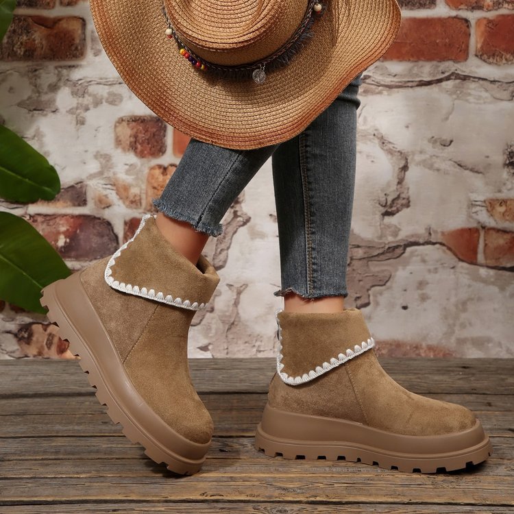 Women's suede birkenstock-style ankle boots - new autumn  collection - versatile british style, chunky platform, height increasing, plus size martin boots