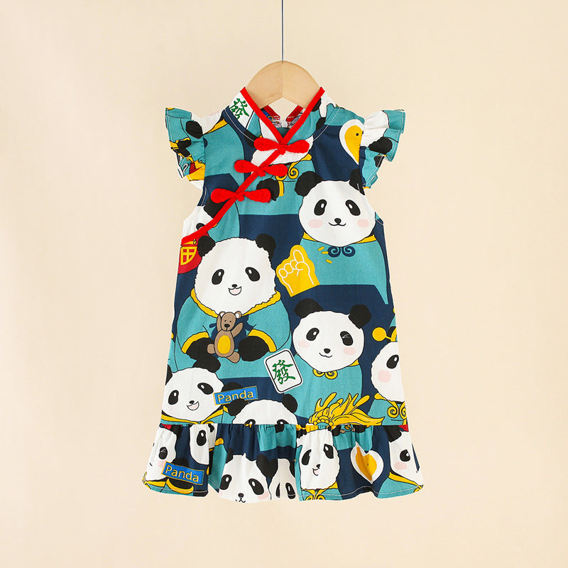Girls' cheongsam dress -  summer new arrival, modernized ethnic style, chic summer dress, dropshipping available