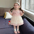 Sweet gauze skirt baby dress summer fairy  spring new round neck style popular princess dress girl