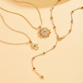 Sweater chain long wholesale european and american cross-border star colorful tassel necklace diamond-encrusted devil's eye accessible luxury clavicle chain