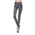 in-stock cross-border 140# 3-color outerwear faux denim faux pocket leggings knitted women's yoga pants