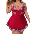 European and american hot-selling plus size lingerie: lace-trimmed see-through sexy nightgown, mesh suspender nightdress d254
