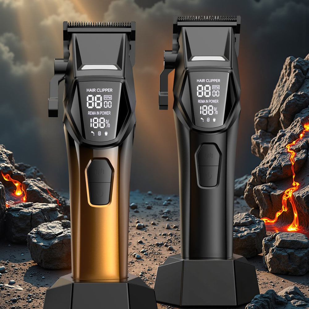 Customized cross-border all-in-one electric hair clipper set with digital display, multifunctional home hair cutting kit, usb fast charging hair trimmer