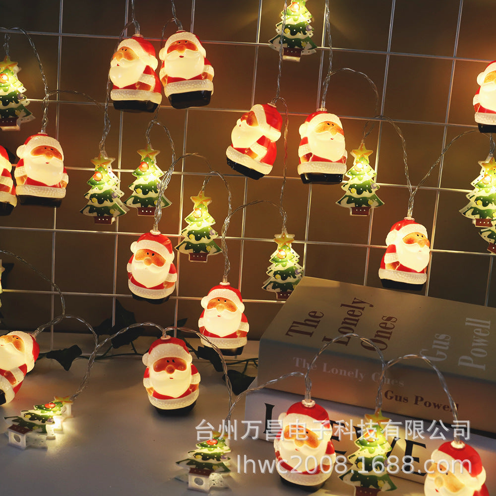 LED Santa Claus Head Christmas Tree Mixed Light String Creative Snowman Light String LED Christmas Decoration Flash Lights