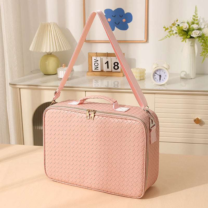 Beilian large-capacity cosmetic bag portable travel high-value cosmetic case with mirror classification cosmetic storage box