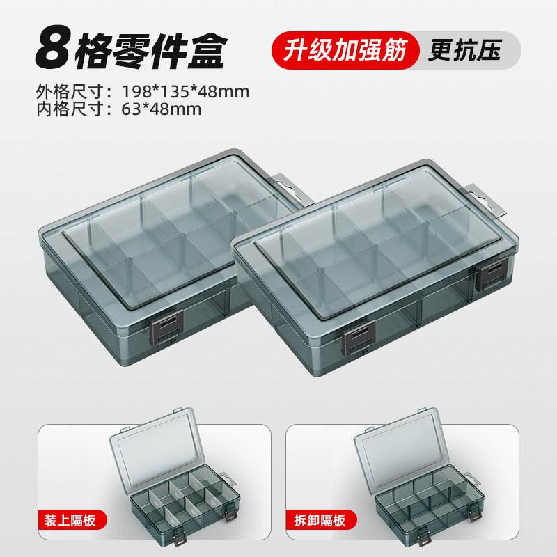 Arrizo Multi-grid Parts Box Transparent Plastic Electronic Components Tool Storage Box Small Screw Grid Accessories Box