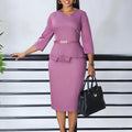 D501 european and american foreign trade new women's clothing   new solid color bodycon pencil skirt african dress