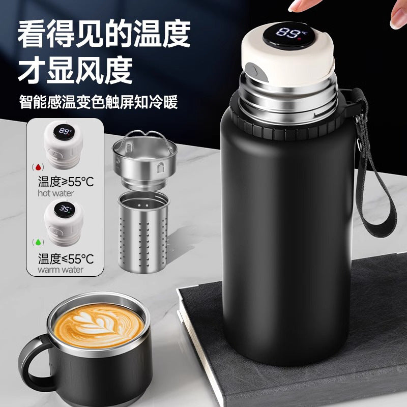 Warm display thermos cup large capacity 316 thermos kettle tea water separation water cup men outdoor kettle gift cup
