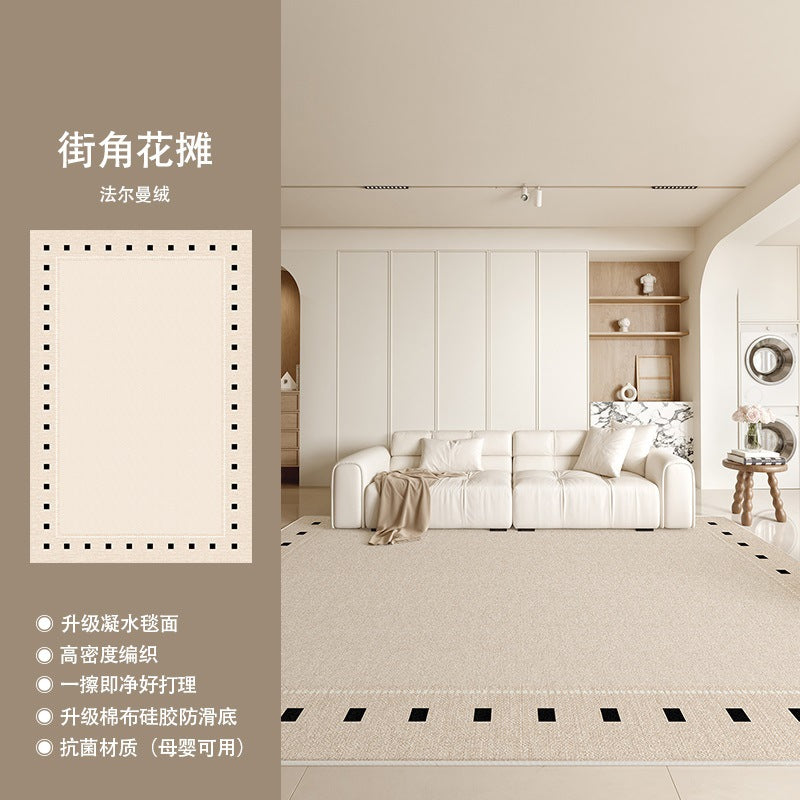 Distributed carpet living room  new cream style no-wash and wipeable bedroom waterproof sofa light luxury high-end floor mat