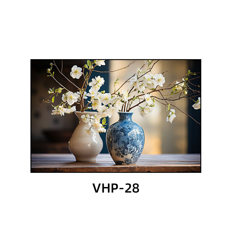 Blue and white porcelain decorative painting vase porcelain ceramic new Chinese style living room hanging painting hotel hotel restaurant box Chinese style