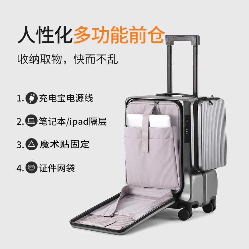 Multi-functional trolley case with side hanging bag Boarding luggage Universal wheel Business and leisure business travel high-end travel luggage