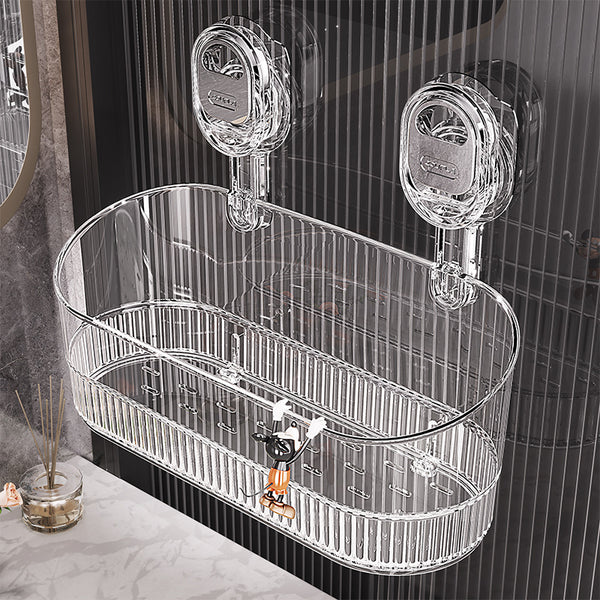 Suction cup rack household bathroom wall non-punching non-marking wall hanging storage box toilet washstand rack