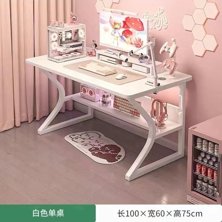 Perforated board e-sports table desktop computer table bedroom for home desk student study desk bookshelf all-in-one table