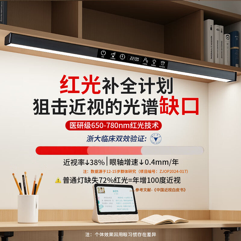 Plug-in aa eye protection desk lamp for learning, full spectrum desk, kids dormitory bedside clock, wall hanging magnetic top