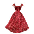 French sweet design hollow-out bow tie backless cinched waist floral dress - ethereal fairycore maxi dress