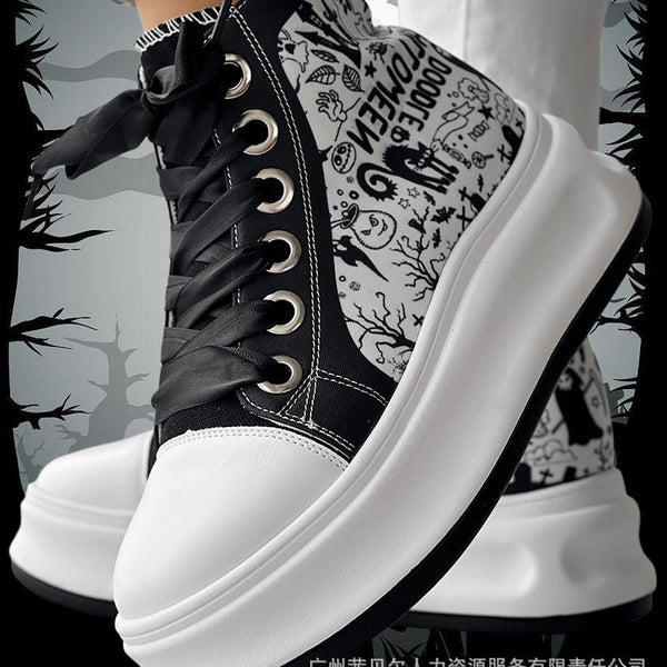 LZT8313A3 single shoes halloween big corns lace-up casual high-top shoes