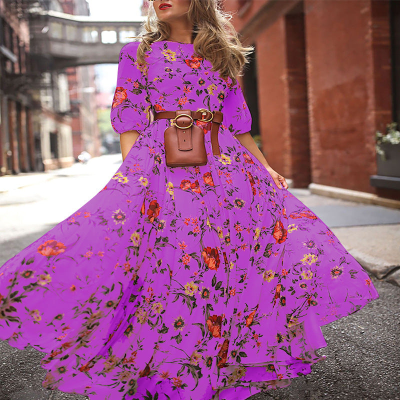 spring new arrivals: southeast asian women's printed maxi dress - -approved slim fit fashion dress