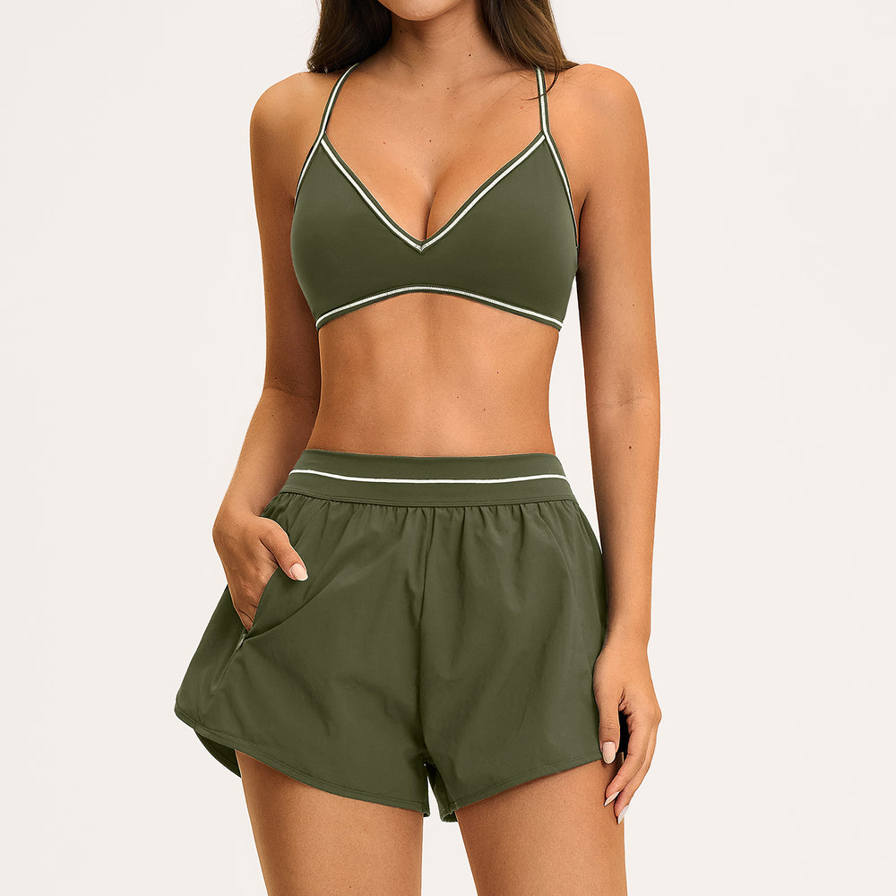 new yoga outfit: high-waisted peach lift, color block, push-up, and beautiful back design - activewear set 9615