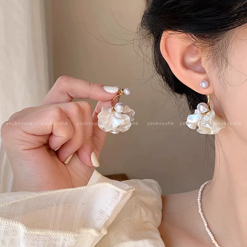 S925 silver needle niche style exquisite pearl earrings easiest for matchelegantbows earrings accessible luxuryelegantsense earrings
