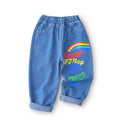 Jeans spring & fall styles for toddlers and young children,  new collection, boys' and girls' printed loose-fit casual straight-leg pants