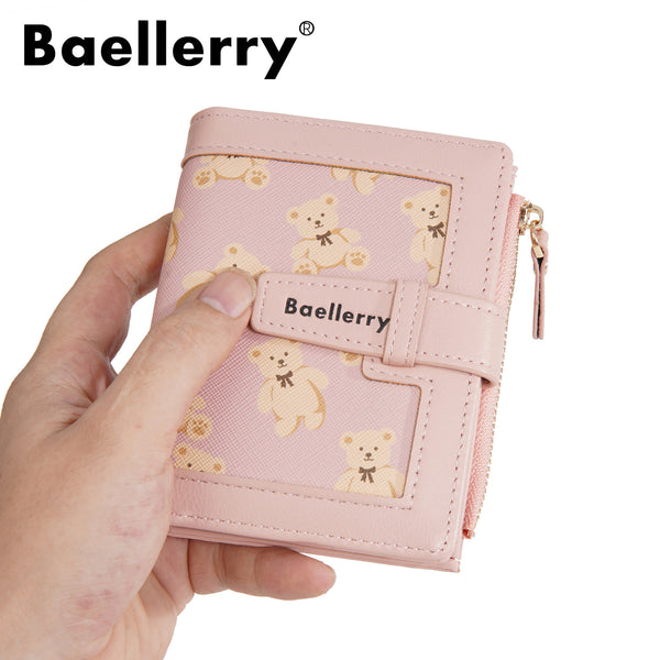 New women's wallet baellerry  bear printing multi-card card bag student zipper change bag female