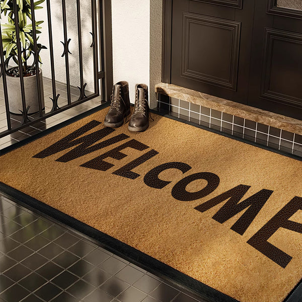Cross-border  imitation coconut palm door floor mat non-slip retro light luxury door floor mat foyer entrance mat household