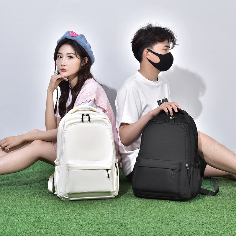New fashion middle school women's schoolbag casual simple trend versatile backpack campus couple Oxford cloth men
