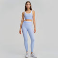 new arrivalfake two-piececontrast color white striped hip lifting pants suspender running sports intimates bra yoga suit