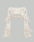 european size cross-border new frenchretro strappy cut outsweater