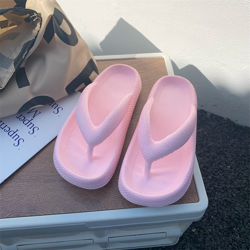 Women's summer flip-flops: thick-soled eva high-elastic rubber & plastic casual beach thong sandals - cross-border hot seller, lightweight & comfortable