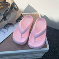 Women's summer flip-flops: thick-soled eva high-elastic rubber & plastic casual beach thong sandals - cross-border hot seller, lightweight & comfortable