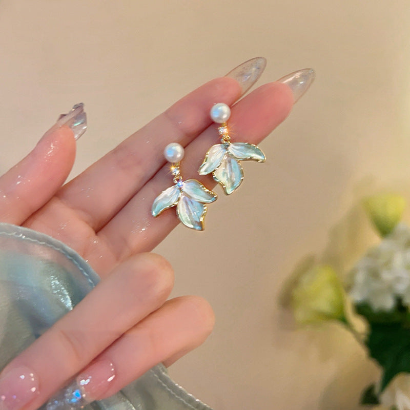925 silver needle spring and summer flower earrings for women classy super fairy elegantbest selling earrings 2026 small fresh earrings