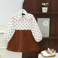 Girls' dress  autumn new style chic children's polka dot dress little bear baby princess dress kids' skirt trendy