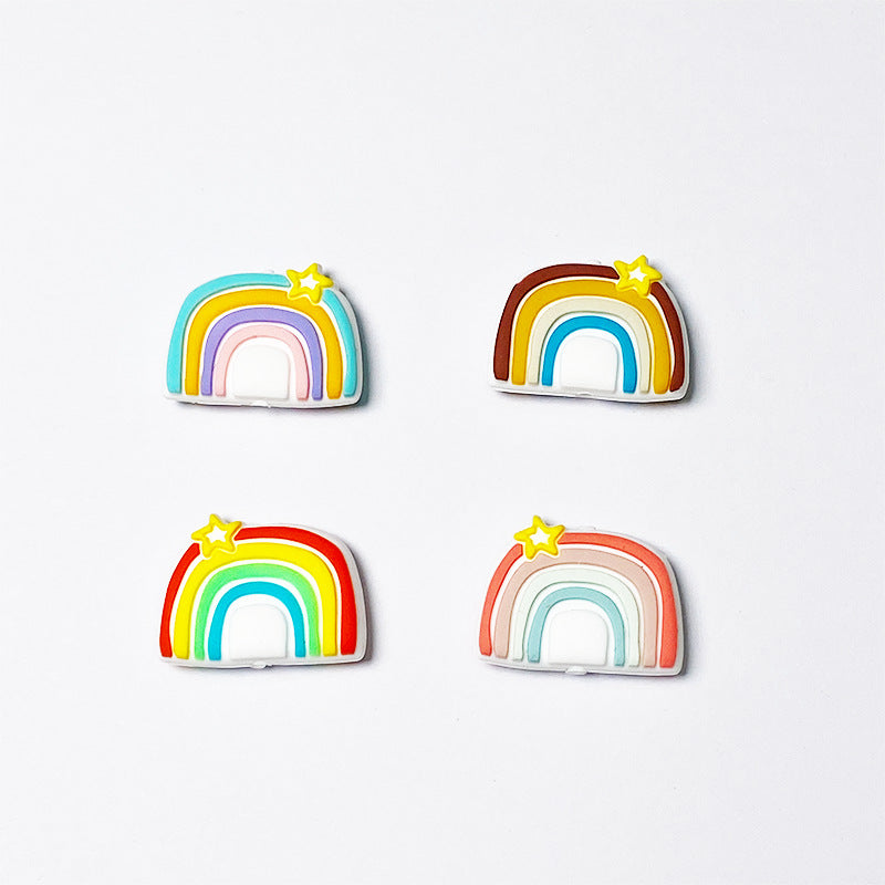 Cross-border food-grade baby molar beads, cartoon jewelry, loose bead accessories, gnawing teething beads, cartoon silicone beads.