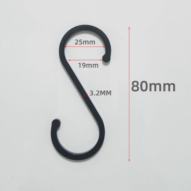 Space aluminum solid s-shaped hook kitchen utensil hook kitchen storage rack small hook accessories movable s-shaped single hook pendant