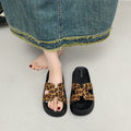 Women's summer sandals & slippers - new thick-soled leopard print h-strap comfortable non-slip foreign trade flip-flops