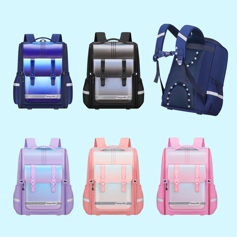 Elementary school backpack for boys and girls, large capacity, pressure-reducing, spine-protecting all-in-one backpack for grade 3
