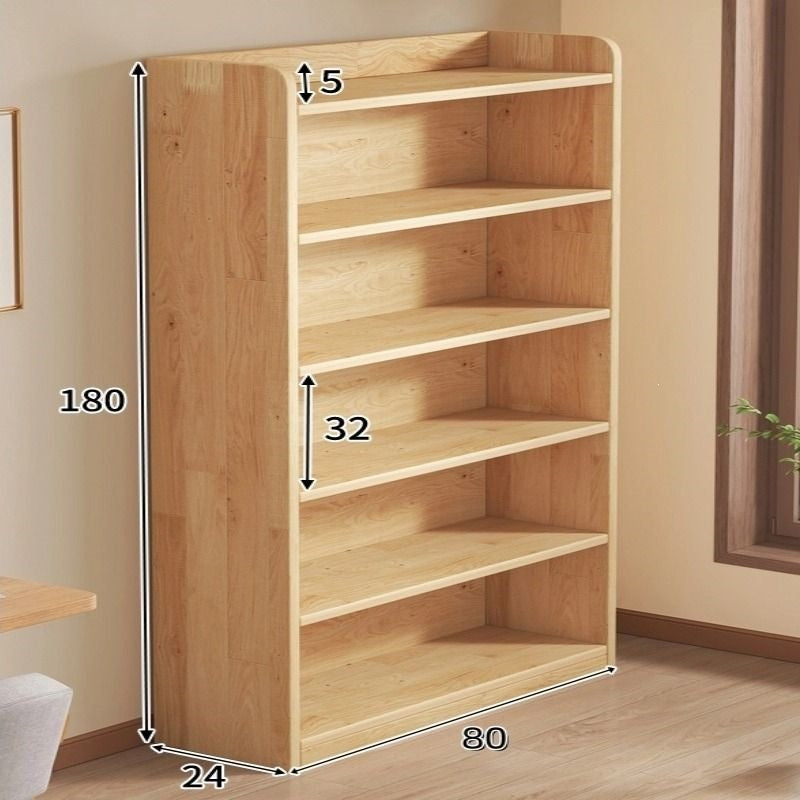 Solid wood bookshelf living room simple floor bookcase student storage rack children's home multi-layer bedroom storage cabinet
