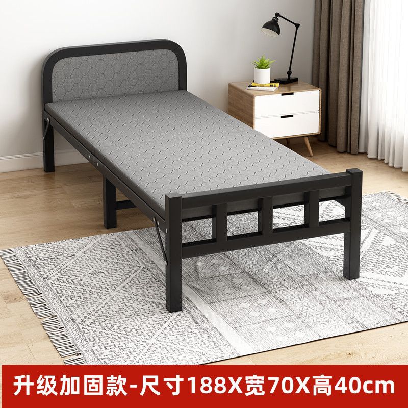 Folding bed single bedfor home rental hard bed adult dormitory simple bed portable iron bed companion bed extra bed