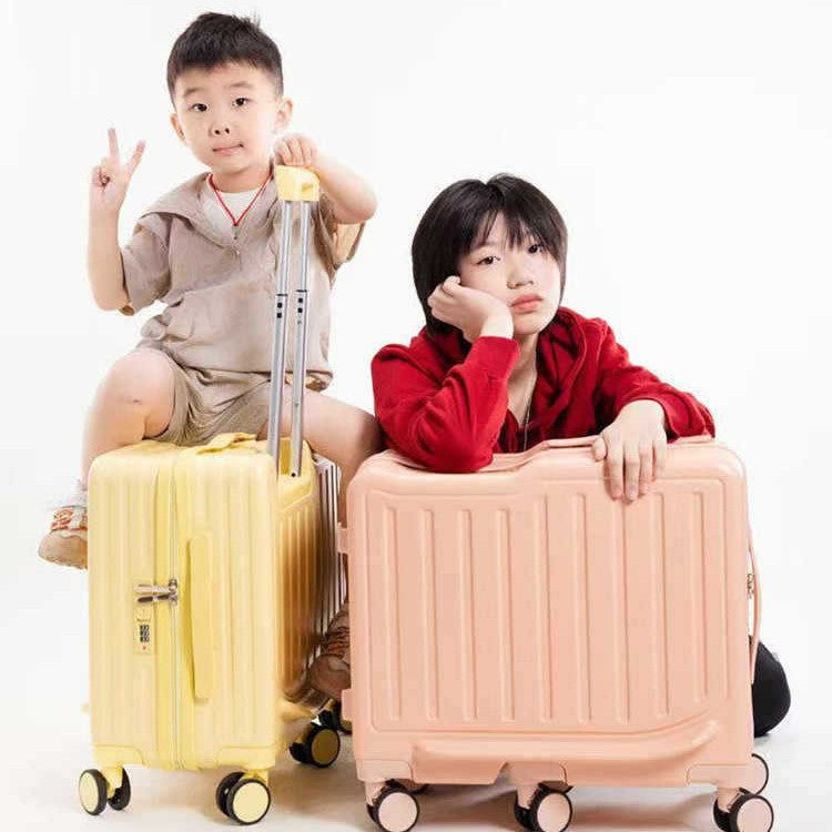 New children's cycling case 6 wheels universal wheel small fresh suitcase can sit trolley case women's suitcase men's customization