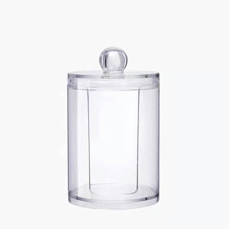 Cotton swab desktop cotton remover transparent acrylic storage box storage dresser dustproof puff finishing with cover