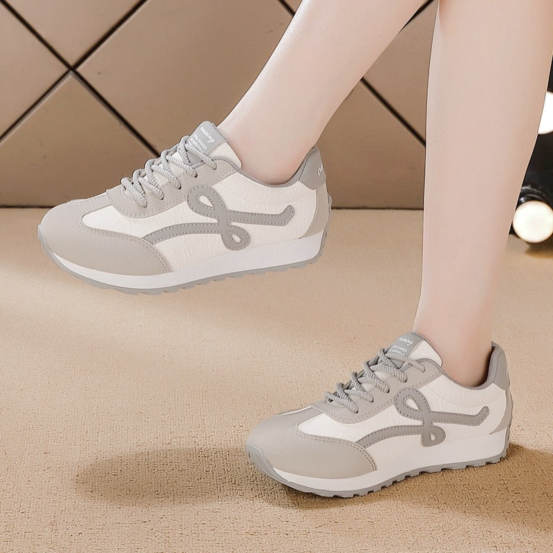 Women's casual leather sneakers - authentic spring/autumn new arrivals: soft sole, lightweight, breathable, non-slip, comfortable running shoes